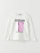 Crew Neck Printed Long Sleeve Girl T-shirt