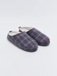 Checked Patterned Closed Front Men's Indoor Slippers