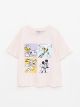 Crew Neck Disney Printed Short Sleeve Girls T-Shirt