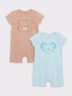 Crew Neck Short Sleeve Cotton Baby Boy Jumpsuit 2 Pieces