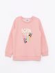 Crew Neck Printed Long Sleeve Girl Sweatshirt