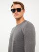 Crew Neck Long Sleeve Men's Tricot Sweater