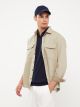 Relaxed Fit Long Sleeve Dobby Weave Men's Shirt Jacket