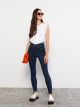 High Waist Super Skinny Fit Women's Straight Pocket Detailed Jean Trousers