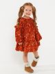 Crew Neck Long Sleeve Printed Baby Girl Dress