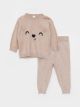 Crew Neck Long Sleeve Patterned Baby Boy Knitwear Sweater and Trousers 2-Pack Set