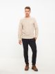 Crew Neck Long Sleeve Men's Tricot Sweater