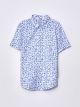 Patterned Short Sleeve Gabardine Boy Shirt