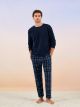 Standard Pattern Plaid Fleece Men's Pajamas Set