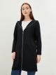 Hooded Plain Long Sleeve Cotton Women's Sports Cardigan