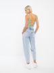 High Waisted Slouchy Regular Women's Denim Trousers