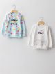 Crew Neck Long Sleeve Printed Cotton Baby Girl Sweatshirt 2-Pack