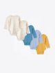 Crew Neck Long Sleeve Basic Baby Boy Snap Fastener Body 5 Pack