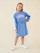 Crew Neck Printed Long Sleeve Girl Dress