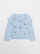 Crew Neck Long Sleeve Embroidery Detailed Baby Girl Knitwear Sweater