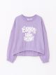 Crew Neck Printed Long Sleeve Girl Sweatshirt