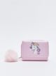 Girl's Wallet with Printed Pompom