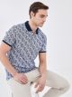 Polo Neck Short Sleeve Patterned Pike Men's T-shirt