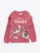 Crew Neck Bambi Printed Long Sleeve Girl Sweatshirt