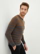 Crew Neck Long Sleeve Men's Tricot Sweater