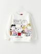 Crew Neck Snoopy Printed Long Sleeve Girls' Sweatshirt