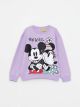 Crew Neck Minnie and Mickey Mouse Printed Long Sleeve Girl Sweatshirt