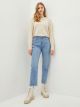 High Waisted Straight Fit Pocket Detailed Women's Rodeo Denim Trousers