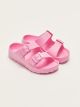 Double Band Buckle Detailed Girls Slippers