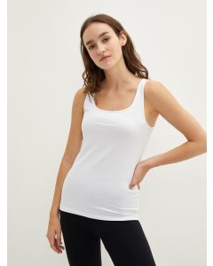 Square Collar Plain Cotton Women's Singlet