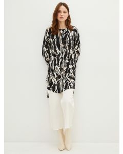 Crew Neck Patterned Long Sleeve Viscose Women's Tunic