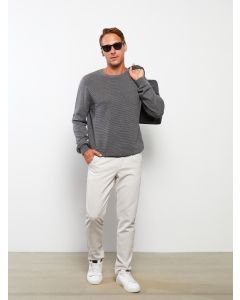 Crew Neck Long Sleeve Men's Tricot Sweater