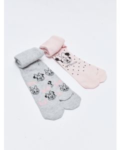 Minnie Mouse Patterned Baby Girl Tights 2 Pack
