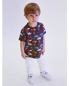 Crew Neck Short Sleeve Printed Baby Boy T-shirt