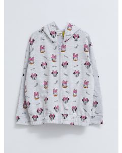 Hoodie Girl Minnie Mouse and Daisy Duck Printed Long Sleeve Zippered Sweatshirt