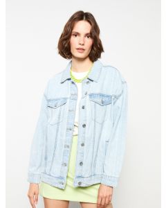 Shirt Neck Regular Long Sleeve Women's Jean Jacket