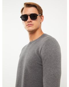 Crew Neck Long Sleeve Men's Tricot Sweater