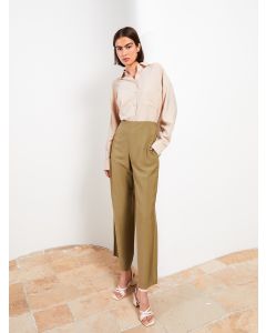 Women's High Waisted Standard Fit Regular Trousers