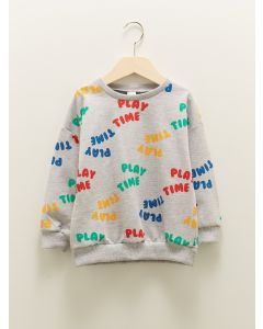 Crew Neck Long Sleeve Printed Baby Boy Sweatshirt