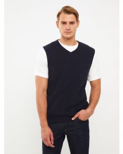 Standard Fit V Neck Men's Tricot Sweater