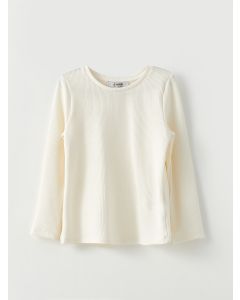 Crew Neck Basic Long Sleeve Girl T-shirt
