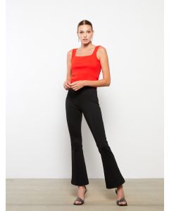 Normal Waist Tight Fit Flared Women's Trousers