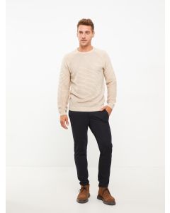 Crew Neck Long Sleeve Men's Tricot Sweater