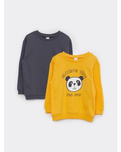 Crew Neck Long Sleeve Baby Boy Sweatshirt 2-Pack