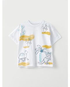 Crew Neck Short Sleeve Printed Baby Boy T-shirt