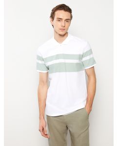 Polo Neck Short Sleeve Striped Piqué Men's T-Shirt