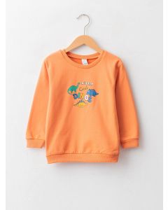 Crew Neck Long Sleeve Printed Baby Boy Sweatshirt