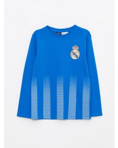 Crew Neck Real Madrid Printed Long Sleeve Boy T-Shirt