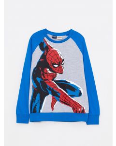 Crew Neck Spiderman Printed Long Sleeve Boy T-shirt