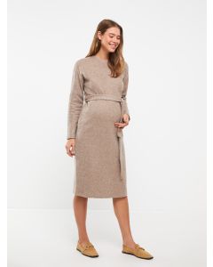 Crew Neck Regular Long Sleeve Maternity Dress