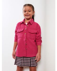 Patterned Long Sleeve Girl Shirt Jacket